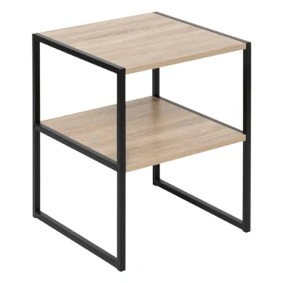 Afbeelding van 5Five Aliaj Nachttafel met 2 planken Bijzettafel 40x40x50cm Beige