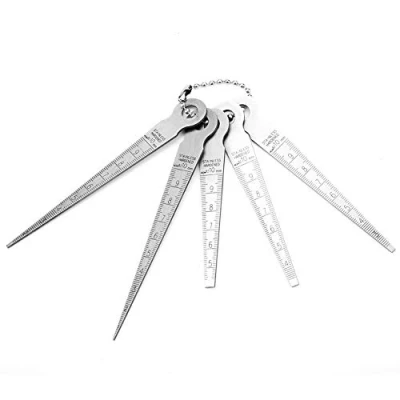 Afbeelding van Set van kegelvormige lassen meters 1 10mm 0.1mm resolutie roestvrij staal gatgrootte diktemeter afstandsmeter regels gat inspectie tool
