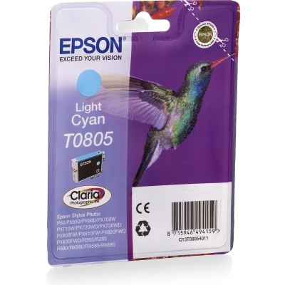 Afbeelding van Epson T0805 (C13T08034010) Inktcartridge Licht cyaan