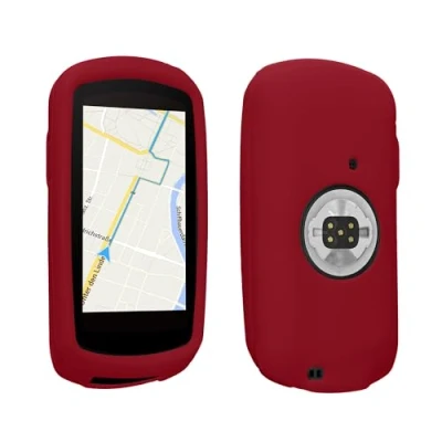Afbeelding van kwmobile hoes geschikt voor Garmin Edge 1040 / Solar Siliconen beschermhoes fietsnavigatie bordeauxrood