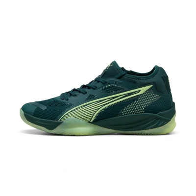 Image de PUMA Eliminate NITRO™ SQD 4 Handball Chaussures Unisex, Chaussures, Vert Terrain/Fizzy Light/Blanc, 40