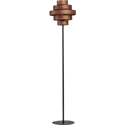 Afbeelding van ETH Walnut Vloerlamp Hout 5 Rings excl. 1x E27 lichtbron