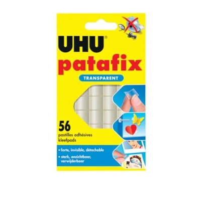 Afbeelding van UHU Patafix Invisible voorgesneden pads, fixeerpasta, transparant, 56 pads