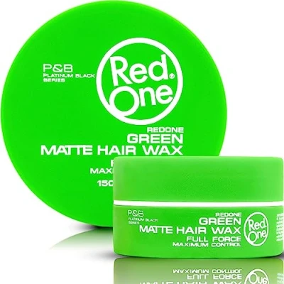Afbeelding van RedOne Matte groene haarwas, 150 ml, ultra grip, haarwax voor mannen en vrouwen, kokosnootgeur, maximale controle