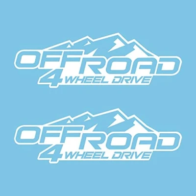 Afbeelding van Autodomy Stickers 4 x All Terrain Off Road Wheel Drive 2 stuks voor de auto (wit)