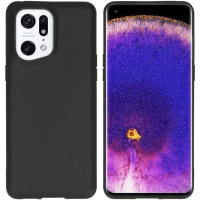 Afbeelding van iMoshion Hoesje Geschikt voor Oppo Find X5 Pro 5G Siliconen Color Backcover Zwart