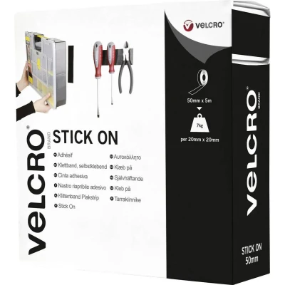 Afbeelding van VELCRO® VEL EC60243 Klittenband Om vast te plakken Haak en lusdeel, Extra sterk (l x b) 5000 mm 50 Zwart 5 m