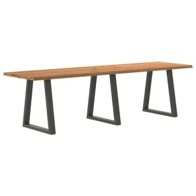 Image de vidaXL Table à manger avec bord naturel 280x80x74 cm bois massif chêne3304143