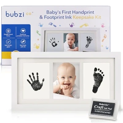 Afbeelding van Mooie Baby Handafdruk Kit &amp; Voetafdruk Fotokit voor Pasgeboren Meisjes en Jongens, Unieke Shower Cadeauset, Gedenkwaardige Aandenken Decoraties Muur of Babykamer Decor