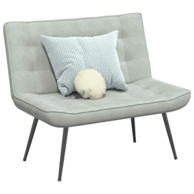 Image de vidaXL Banc gris clair 110x74x84 cm velours4012337