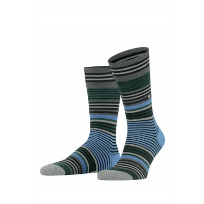 Afbeelding van Burlington Stripe Sokken, Heren, Maat: 40 46, Black
