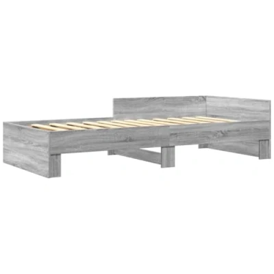 Image de vidaXL Cadre de lit sonoma gris 100x200 cm bois d&#039;ingénierie