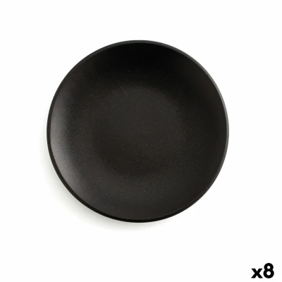 Afbeelding van Eetbord Anaflor Barro Zwart Aardewerk Ø 29 cm Vlees (8 Stuks)
