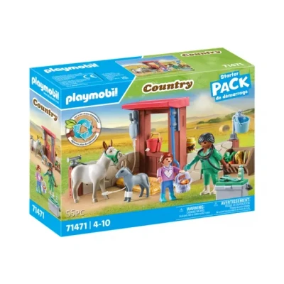 Afbeelding van PLAYMOBIL Starter Pack Boerderij dierenarts met de ezels 71471