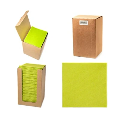 Afbeelding van Alvotex Chic Airlaid 100 handdoeken maritiem 1/4 laags stofachtige wegwerphanddoek premium kwaliteit kiwi 20x20 cm