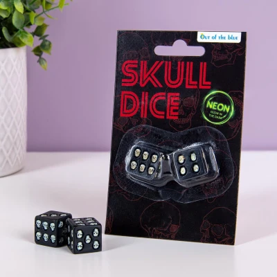Afbeelding van Glow In The Dark Schedel Dobbelstenen (set Van 2)