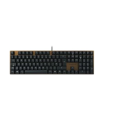 Afbeelding van CHERRY KC 200 MX Brits mechanisch desktop toetsenbord (QWERTY), elegant design met geanodiseerde metalen plaat, bekabeld, MX2A Brown schakelaars, zwart/brons