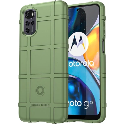 Afbeelding van imoshion Hoesje Geschikt voor Motorola Moto E32 / E32s G22 Siliconen Rugged Shield Backcover Groen