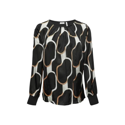 Afbeelding van s.Oliver BLACK LABEL T shirt Maat S Vrouwen 99A1 GREY/BLACK Viscose