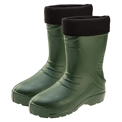 Afbeelding van VERTO Rubberen EVA laarzen voor heren, fleece binnensokken tot 30 C, hoge schacht, SRC antislip buitenzool met profiel, Groen