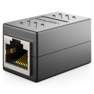 Afbeelding van deleyCON 1 x CAT6 koppeling kabelconnector netwerkkabel patchkabel ethernetkabel modulaire adapter afgeschermd 2 bus RJ45 DSL LAN zwart