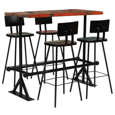 Afbeelding van vidaXL 5 delige Barset massief gerecycled hout meerkleurig
