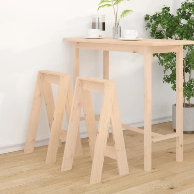 Afbeelding van Krukken 2 st 40x40x75 cm massief grenenhout