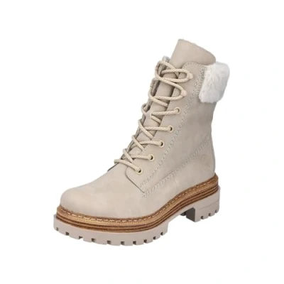 Afbeelding van Rieker Snowboots, Dames, Maat: 42, Beige Hoogwaardig imitatieleer