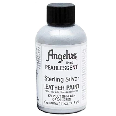 Afbeelding van Angelus Leather Acrylic Paint textielverf voor leren stoffen acrylbasis 118ml Parelmoer Zilver