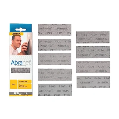 Afbeelding van Mirka Abranet Schuurbanden voor mazen 70 mm x 198 mm, set van 1 elke korrel 80, 100, 120, 150, 180, 220, 320, 400, 600/9 stuks het schuren hout, spatel, lak, kunststof