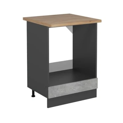 Afbeelding van Vicco Ovenombouwkast R Line, Beton/Antraciet, 60 cm , WB Eik