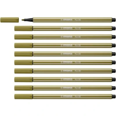 Afbeelding van Stabilo Viltstift pen 68/37 m moddergroen 1 stuk 10 stuks