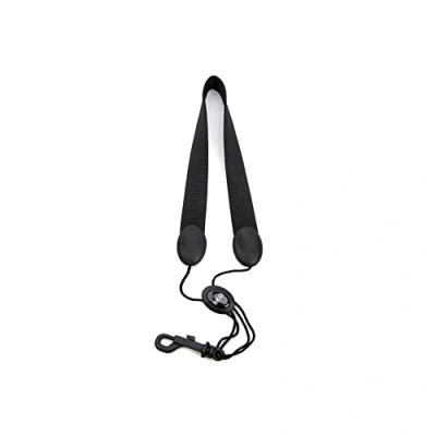 Image de D&#039;Addario SLA13 Cordon pour saxophone, Ténor/Baryton, nylon noir, crochet à mousqueton