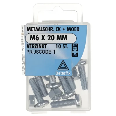 Afbeelding van M.schroef moer ck m6 20mm 10st Deltafix