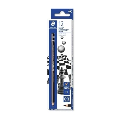 Afbeelding van STAEDTLER 100B 2B Mars Lumograph hoogwaardige potloden, hardheid 2B, zwart, 12 stuks