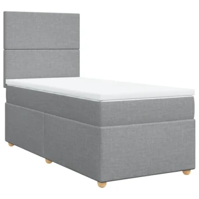 Afbeelding van vidaXL Boxspring met matras stof lichtgrijs 80x200 cm