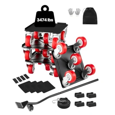 Image de VEVOR Chariot Déménagement Déplace Meuble 5 Roues Pivotantes 4PCS Charge 1575 kg