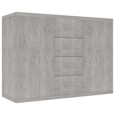 Afbeelding van vidaXL Dressoir in spaanplaat, betongrijs, 88 x 30 65 cm