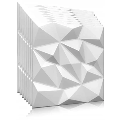 Afbeelding van Deccart Brylant, 3D polystyreen, wandpanelen, 50 x cm, 5 m², 20 stuks, wit