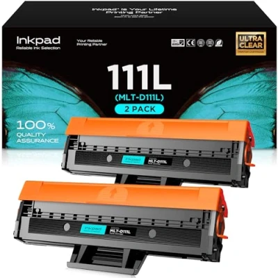 Afbeelding van iNKPAD MLT D111L vervangende tonercartridge compatibel voor Samsung D111S M2026 Xpress M2026W M2070 M2070W M2020W M2022W M2022 M2020 M2070FW zwart set 2 stuks