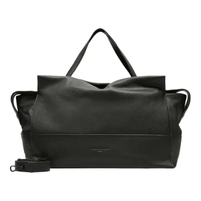 Afbeelding van LIEBESKIND BERLIN Leren Reistas Lou Small Pebble Weekender Black Zwart