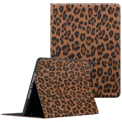 Afbeelding van Selencia Sabi Bookcase voor de Apple iPad 9 (2021) 10.2 inch / 8 (2020) 7 (2019) Mocha Brown