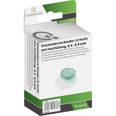 Afbeelding van Quadrios 1905C135 Draadconnector Flexibel: 0.13 2.19 mm² Massief: 0.65 Aantal polen: 2 15 stuk(s) Groen