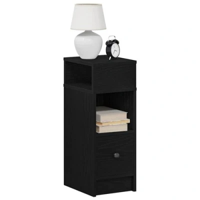 Image de vidaXL Tables de chevet 2 pcs avec tiroir noir 25x31x66 cm858617
