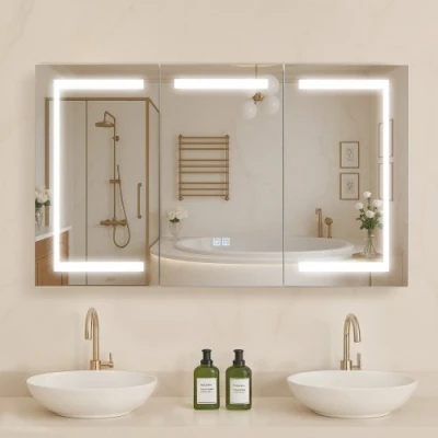 Image de VEVOR Armoire Murale Salle de Bain avec Éclairage LED et Miroir 100 x 60 cm