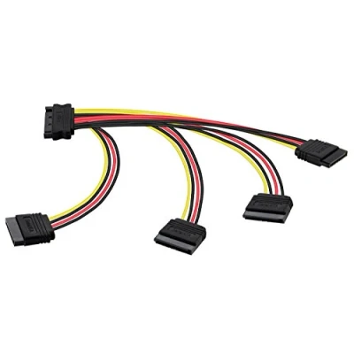 Afbeelding van Poppstar SATA stroomkabel (4 voudige kabel 20 cm) 1x stekker (m) op 4x bussen)