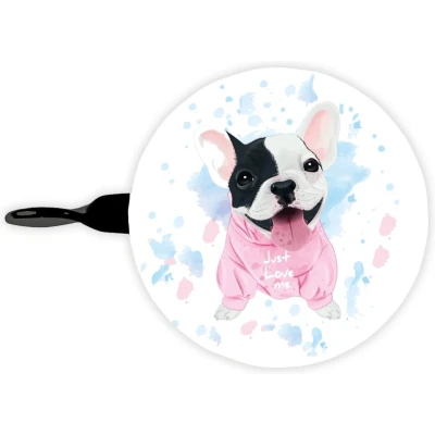 Afbeelding van BB fietsbel meisjes buldog wit roze