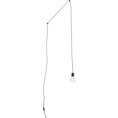 Afbeelding van QAZQA Design hanglamp zwart met stekker Cavalux