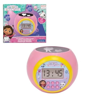 Afbeelding van Lexibook, Gabby en het magische huis, projectorwekker met alarm sluimerfunctie, nachtlampje timer, lcd display, werkt op batterijen, roze, RL977GDH