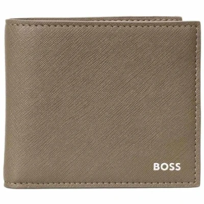 Afbeelding van BOSS Leren kaarthoes Zair 8 CC Card Case Open Green kaki